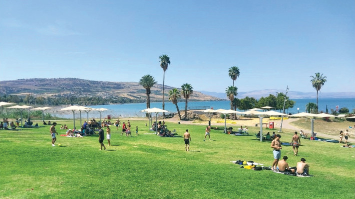 Tzemach Beach on the Sea of Galilee.