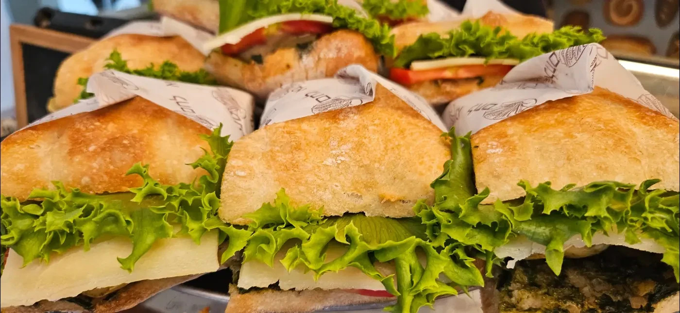The Manchego sandwiches at Lechem Tenne