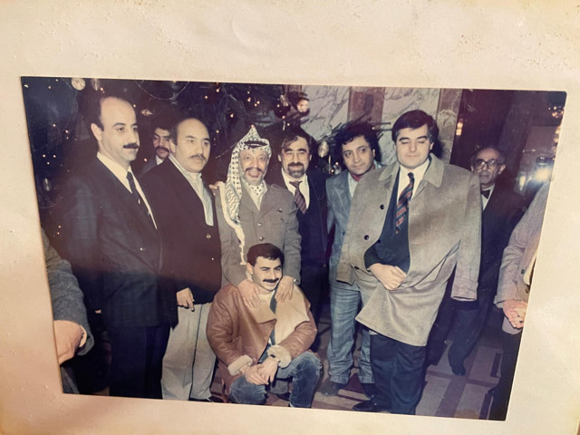 Framed photo of Arafat in Hadid’s office.