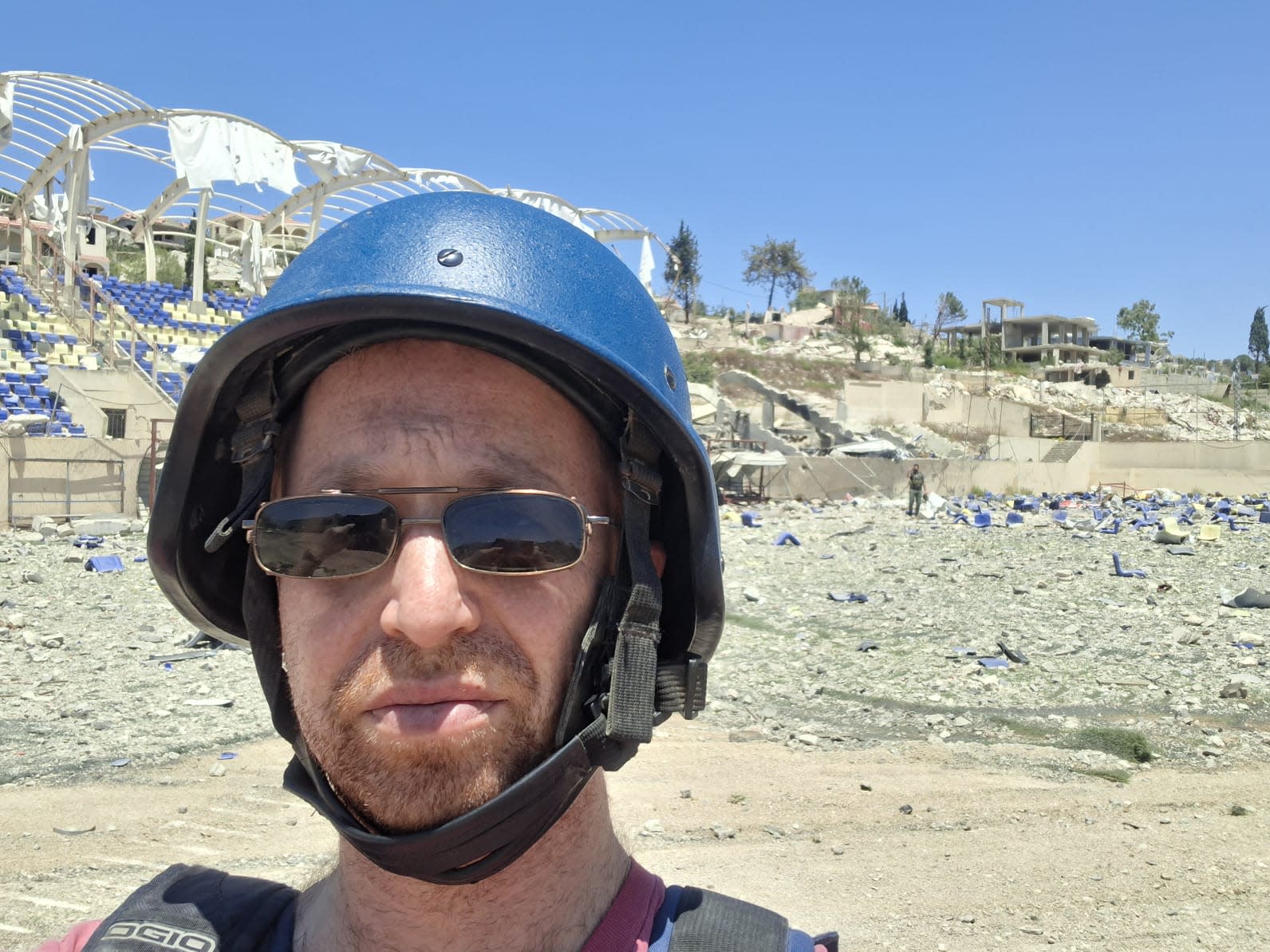 The Jerusalem Post's Yonah Jeremy Bob visits Bint Jbail stadium with the IDF, July 15, 2026.