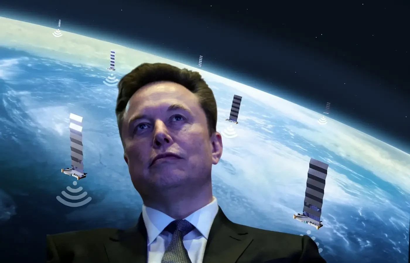 Elon Musk and Starlink satellites