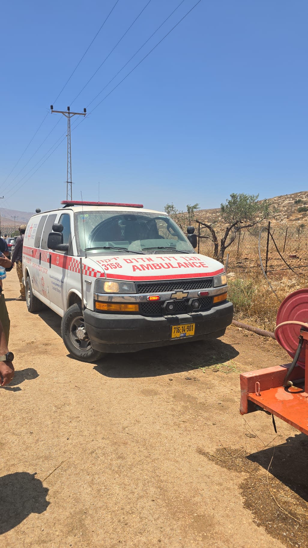 Magen David Adom responds to a stabbing attack in Samaria on July 23, 2026.