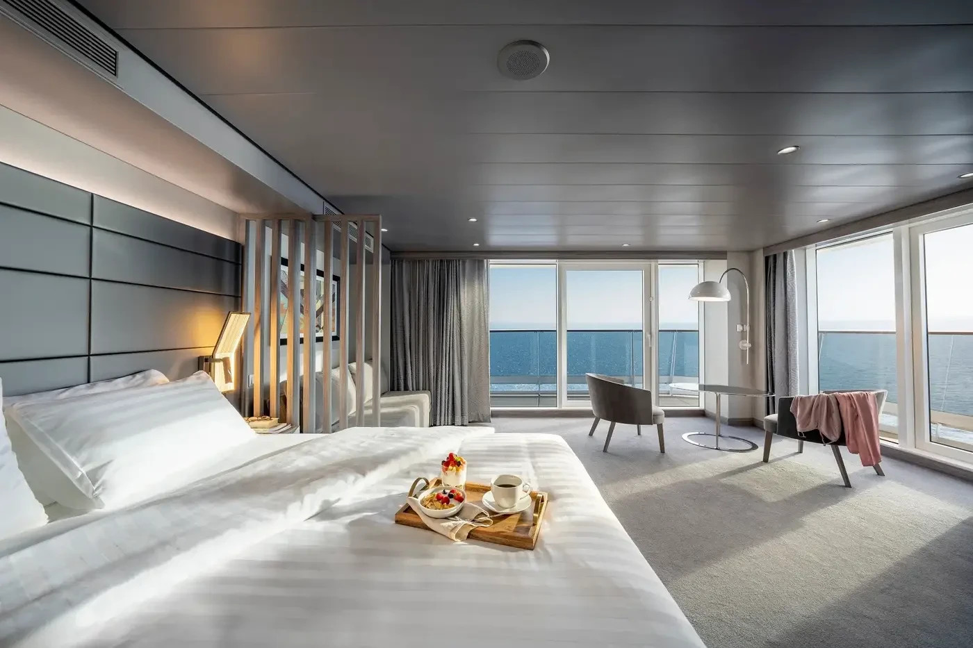 On MSC Cruises ships, adults-only Zen areas, spa zones, and quiet pools have been established alongside high-quality sleep systems and ergonomic mattresses