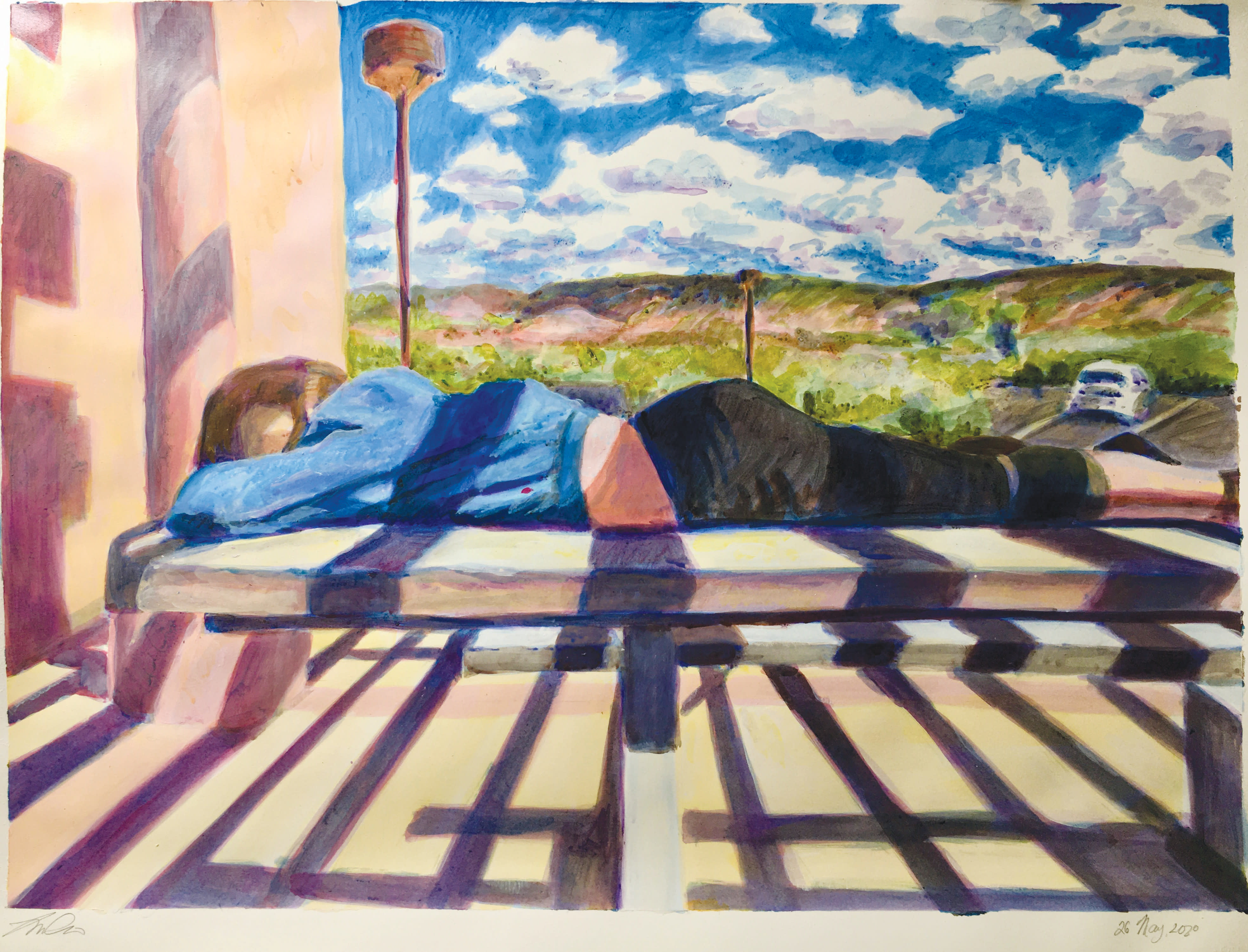 'REST STOP,' a painting by Cain Hammerman.