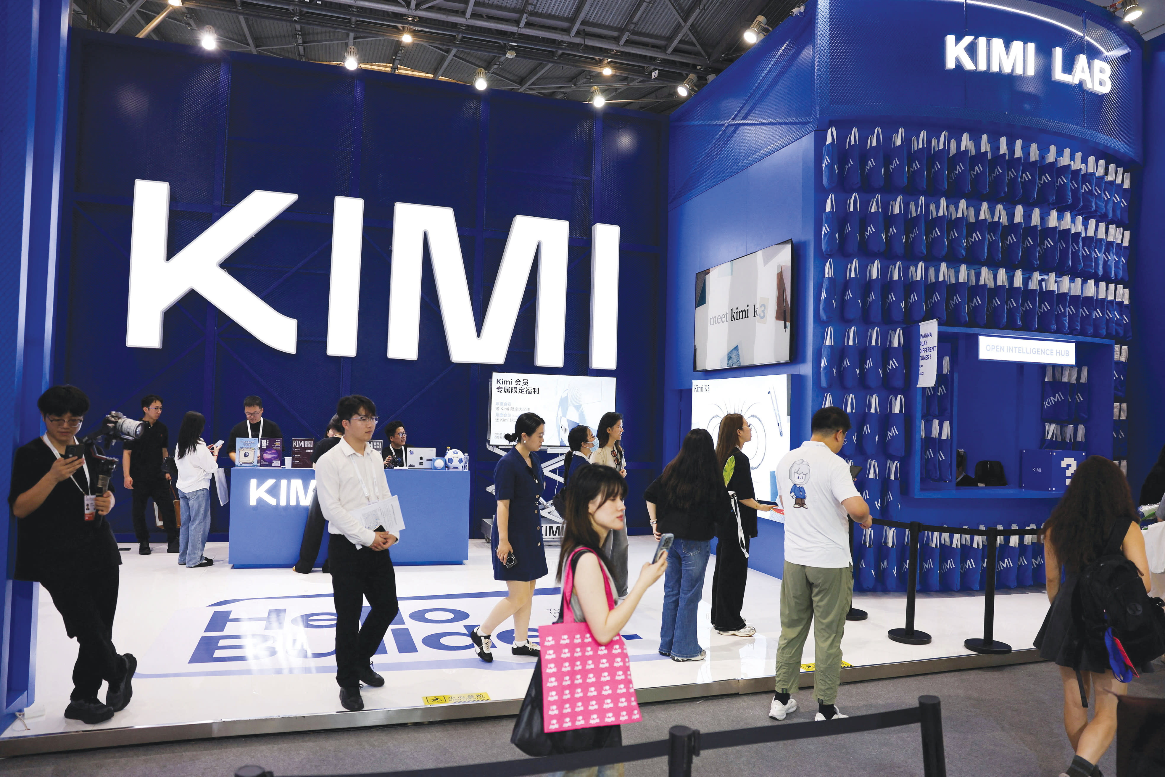 PROMOTING KIMI K3 at the Moonshot booth during the World Artificial Intelligence Conference in Shanghai, China, July 17.