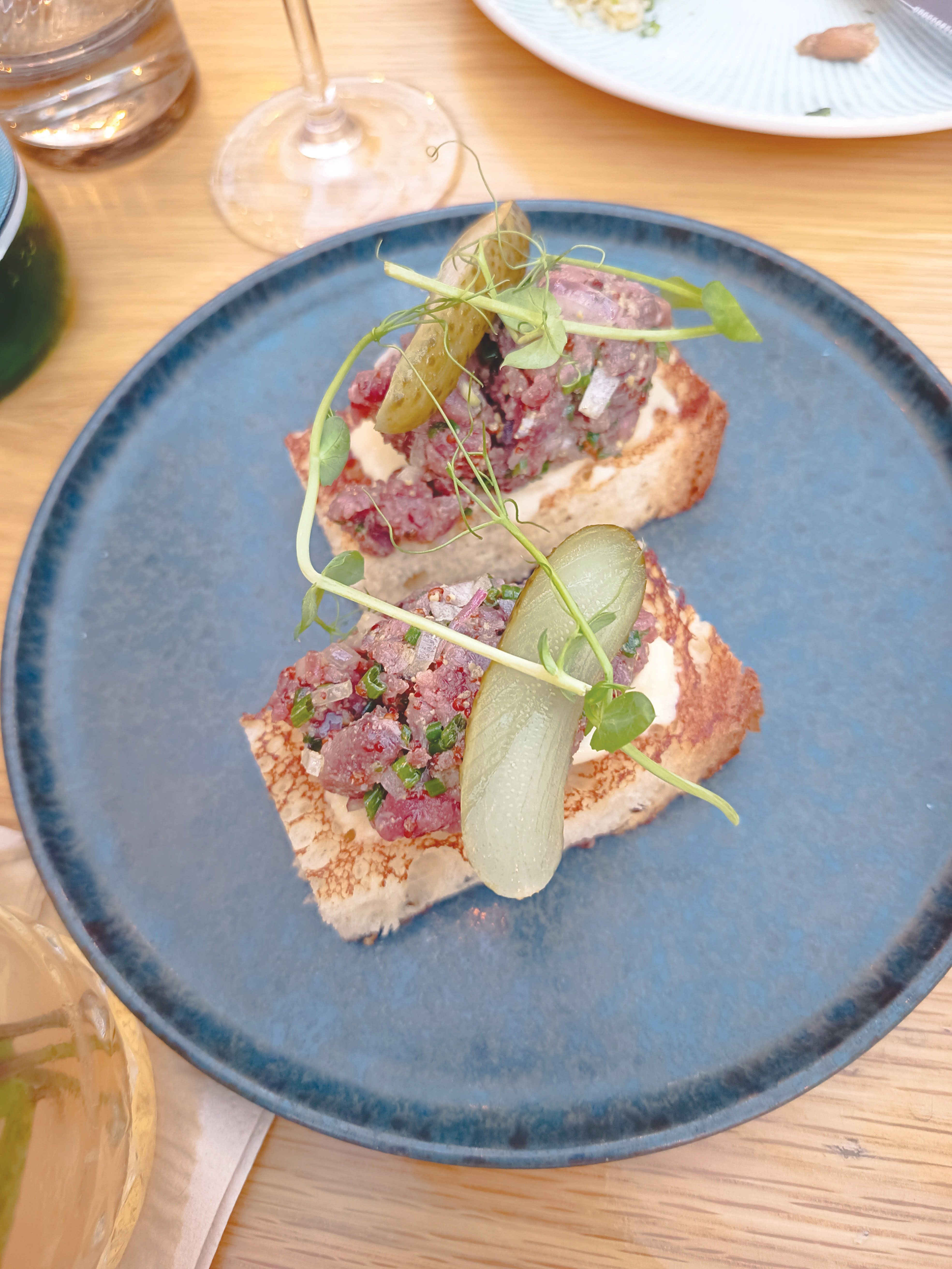 Beef fillet tartare at Mifgash Ticho, Jerusalem.