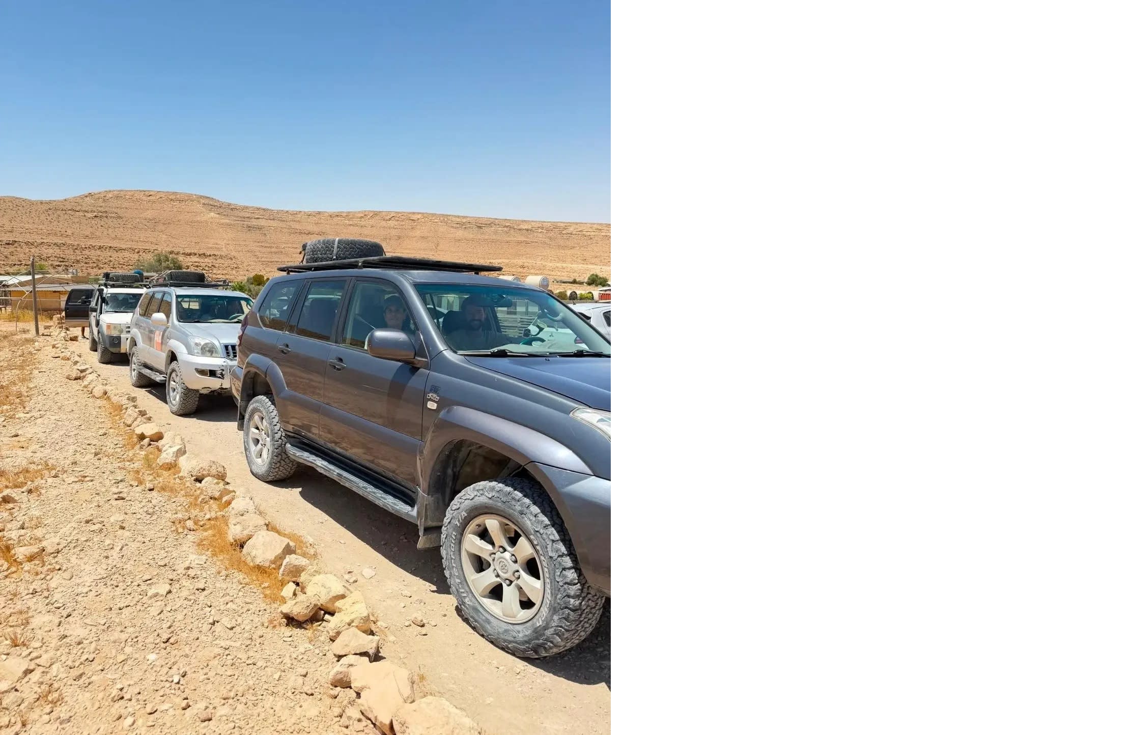 Yes, there's air conditioning. A jeep tour in the Negev Highlands
