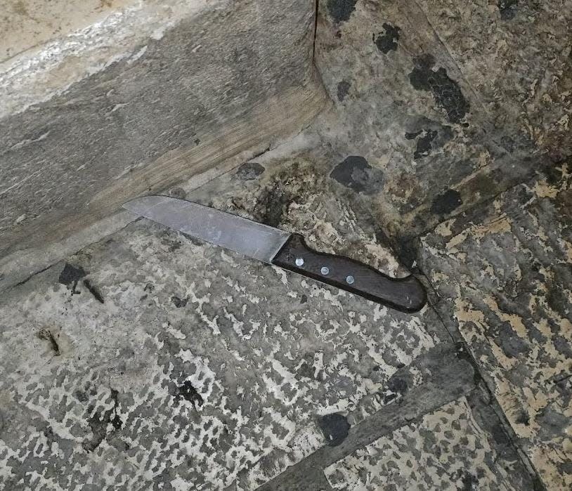 Knife used in attempted terror attack near the Damascus Gate in the Old City of Jerusalem on September 4, 2026.