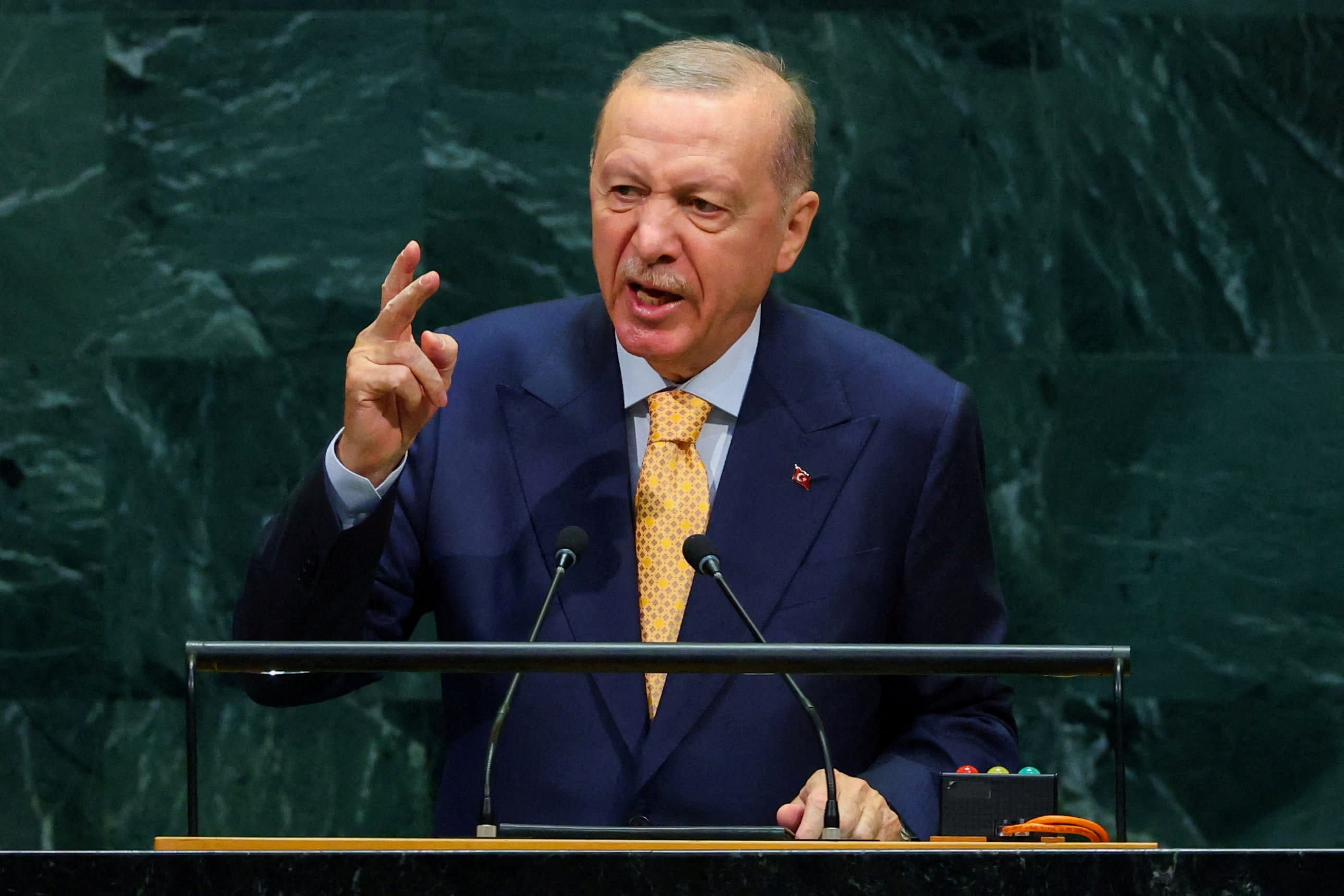Turkey's President Recep Tayyip Erdogan addresses the 81st United Nations General Assembly at UN headquarters in New York City, US, September 22, 2026.