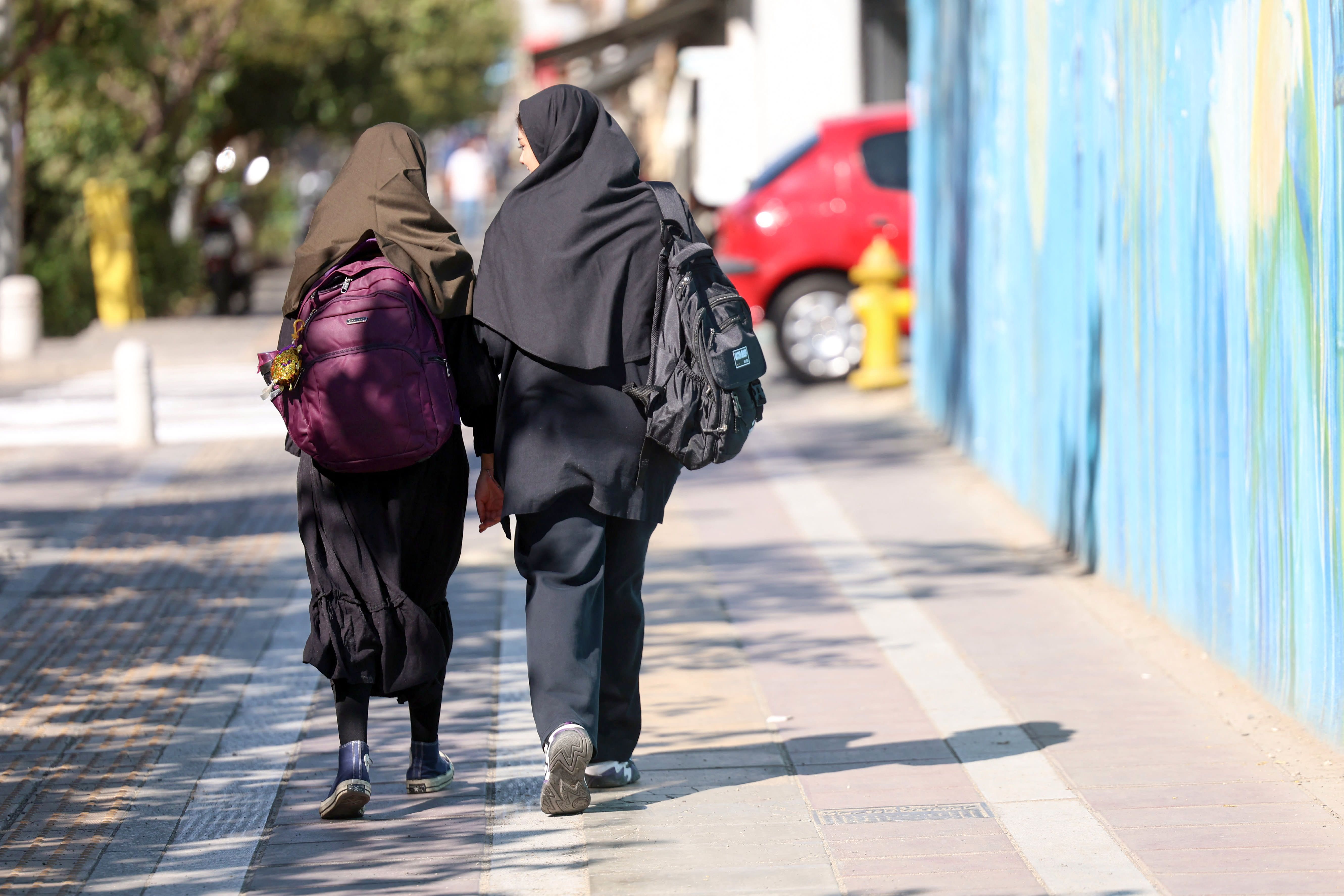 Iranian students walk to school in Tehran, September 23, 2026; illustrative.