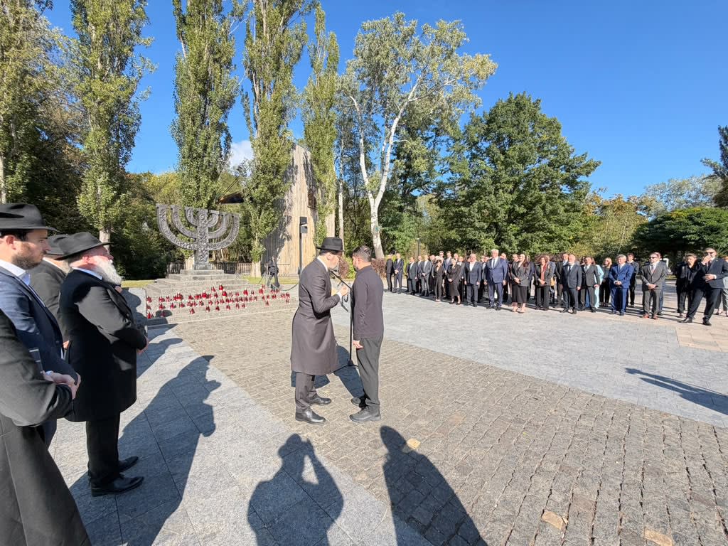 Ukrainian President Volodymyr Zelensky attends a memorial commemorating the 85th anniversary of the Babyn Yar massacre, September 29, 2026.