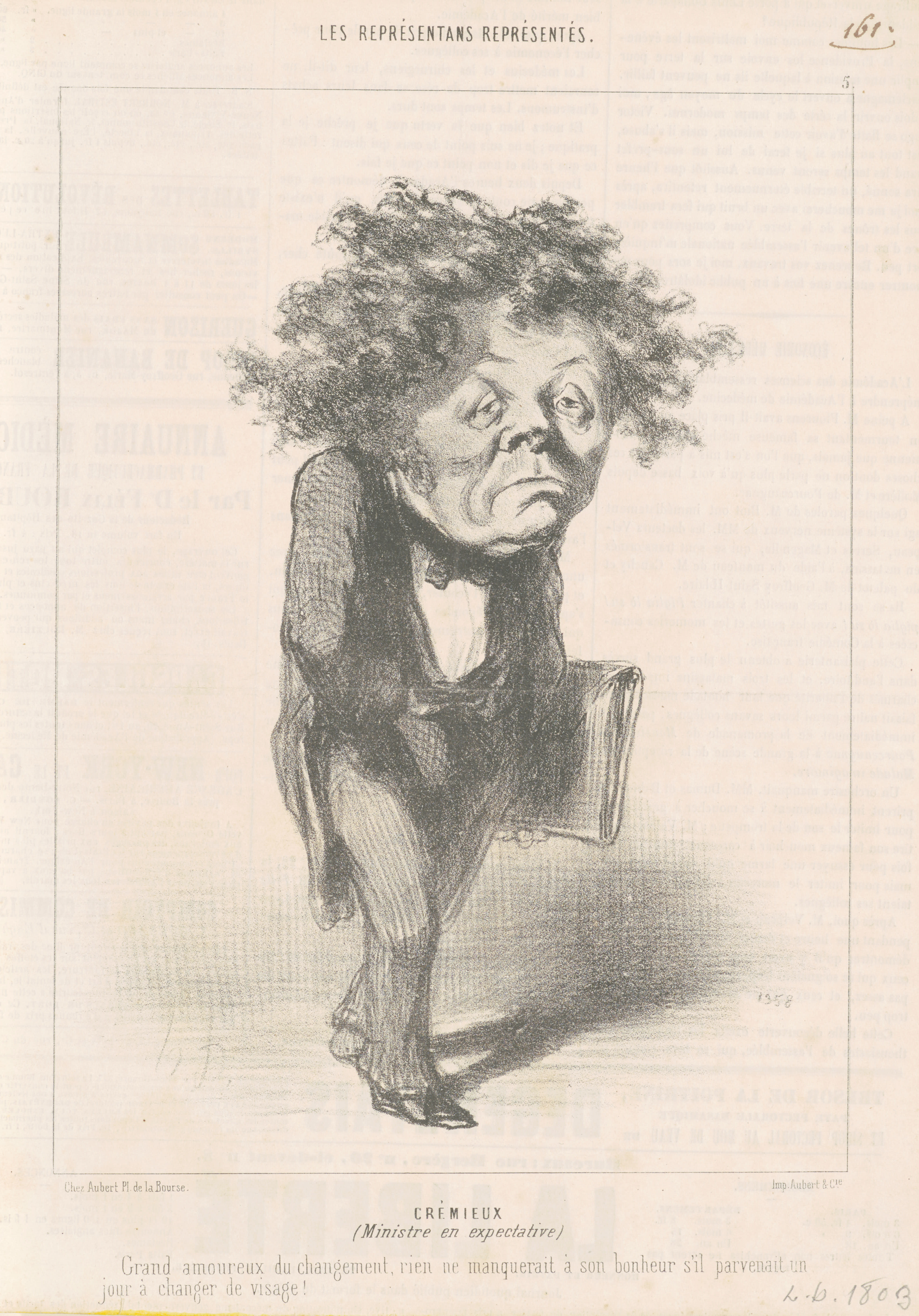 ADOLPHE CREMIEUX portrait by Honoré Daumier, National Gallery of Art.