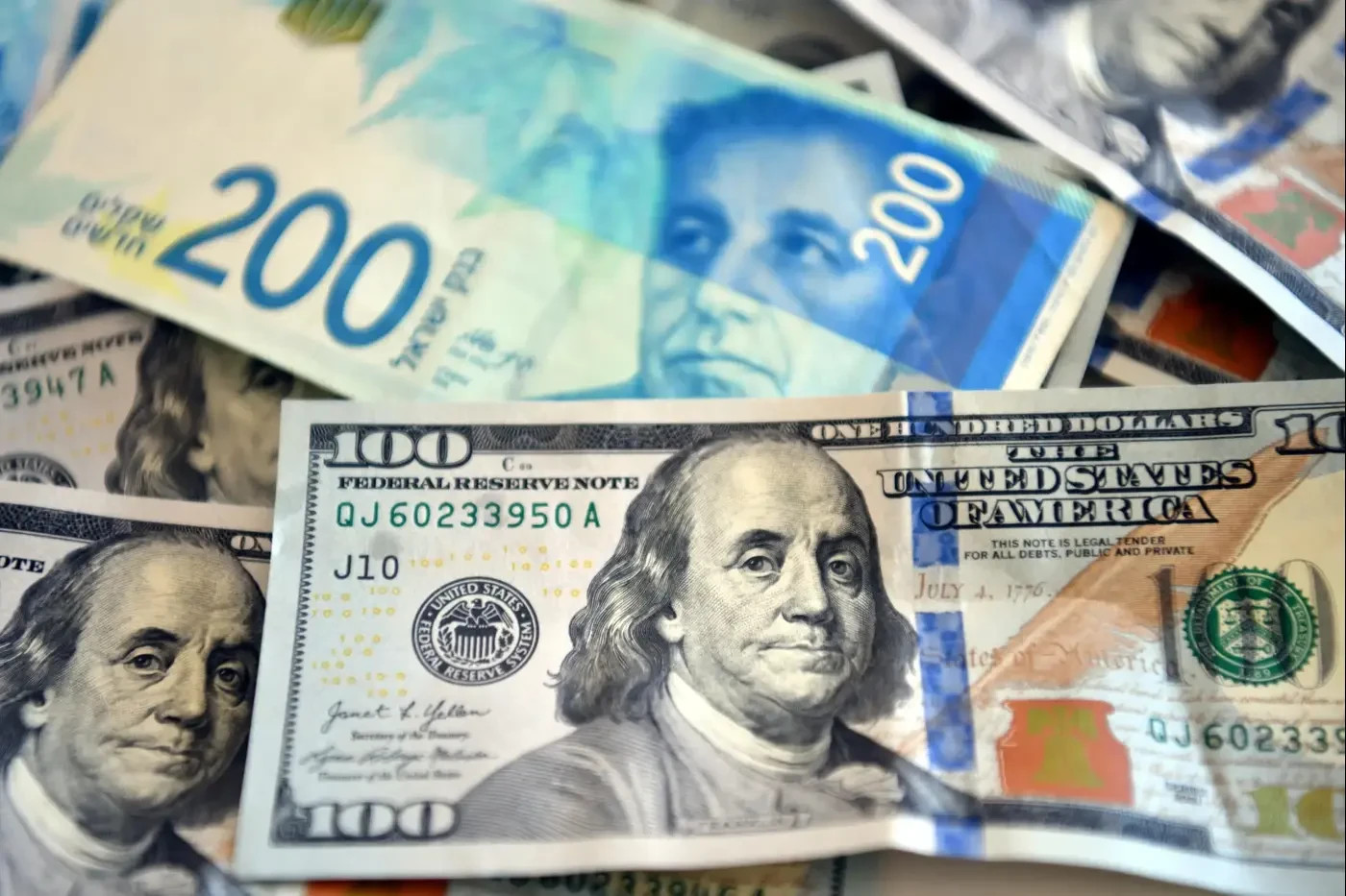 The shekel versus the dollar.
