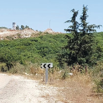  A WHITE Hezbollah watchtower just a few meters from where the IDF is constructing a wall on the border with Lebanon, near Zar’it.