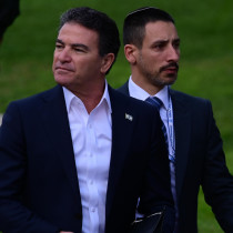 Former Mossad head Yossi Cohen at a ceremony for Incoming Chief of Staff, Herzi Halevi, in HaKirya base in Tel Aviv, January 16, 2023