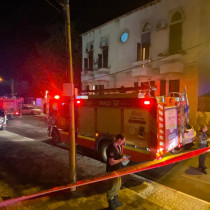  Israel Police and Fire and Rescue secure the site where a rocket from Gaza struck Tel Aviv. November 14, 2023.