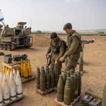  ISRAELI ARTILLERY stationed near Gaza border, Nov. 2.