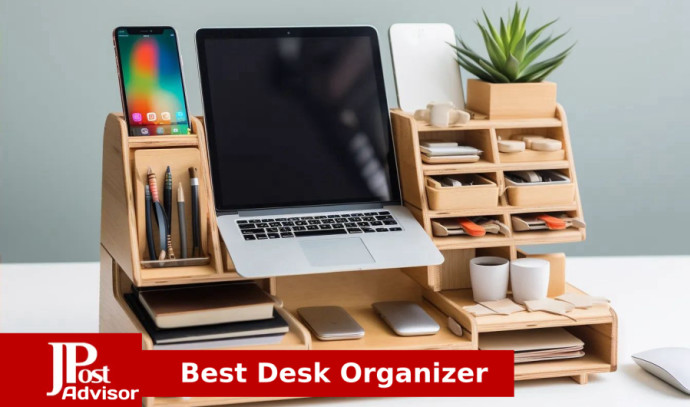 Rose Gold Desk Organizer for Women, Mesh Office Supplies Desk Accessories,  Featu
