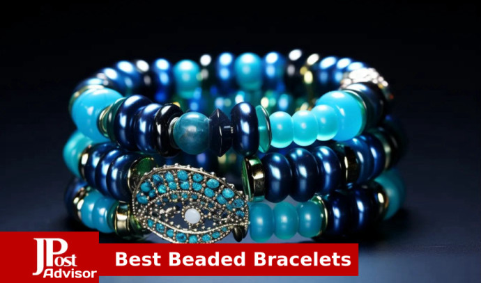 Blue 3 set beaded charm bracelet  Bangle bracelets with charms, Wrist  jewelry, Beads bracelet design