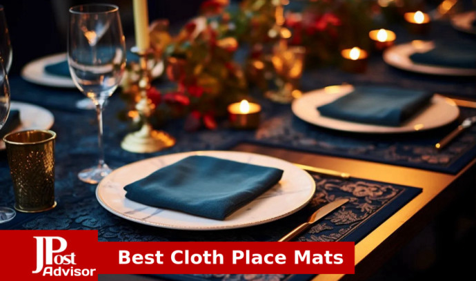 Weabetfu Cloth Placemats Set of 4 Heat Resistant Dining Table Placemmats  Cotton Linen Machine Washable Kitchen Table Mats Wrinkle Free Thick Fabric