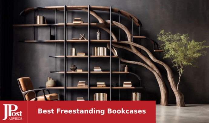Bamboo Modern Bookcase, Open Bookshelf, Books Display Shelf for Home