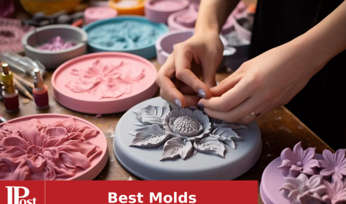 Flower Coaster Resin Molds, 1 Pcs Large Silicone Petals Tray Mold & 4 Pcs  Small Flower Shape Coaster Molds for Resin Casting DIY Crafts Cup Mats
