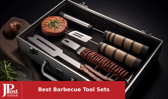 MAGIC FLAME 5PC Grill Tools Set - 18 Heavy Duty BBQ Accessories with  Spatula, Fork, Knife, Brush, BBQ Tongs - Ideal Gift for Men - Stainless  Steel