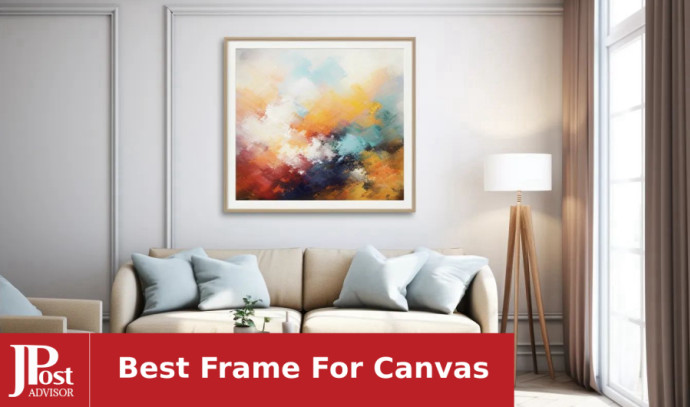 Wood-Look Floating Frame for 8x10 Canvas Wall Art, 1.25 Depth, Horizontal or Vertical Display, Home Office Wall Decor (Black)