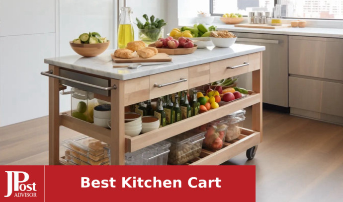 Yaheetech Kitchen Island with Power Outlet, Rolling Kitchen Cart