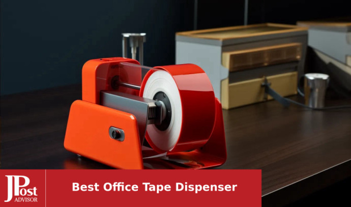 1-Inch & 3-Inch Core Desktop Tape Dispenser with Weighted Nonskid Base  (Red)