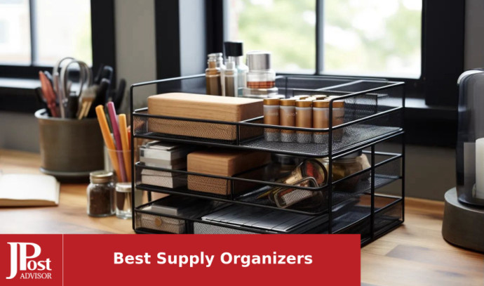 Desktop Stationary Organizer 5 Compartments Marker Organizer Caddies with  Handle Big Capacity Art Supply Storage Holder