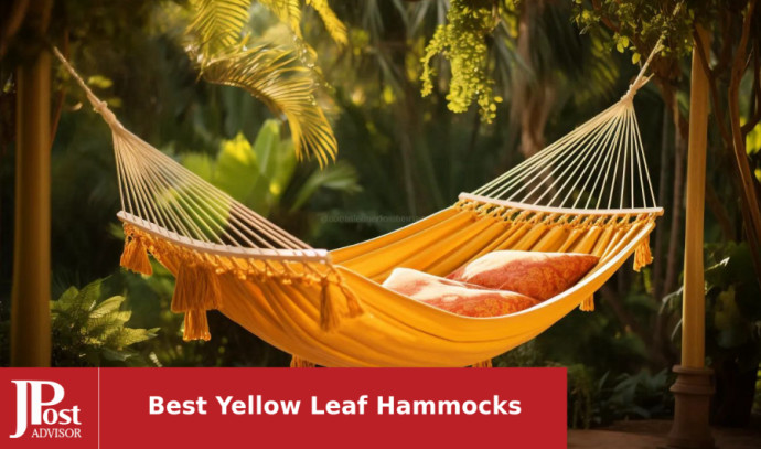 Yellow Leaf Cotton Rope Hammock | Montauk