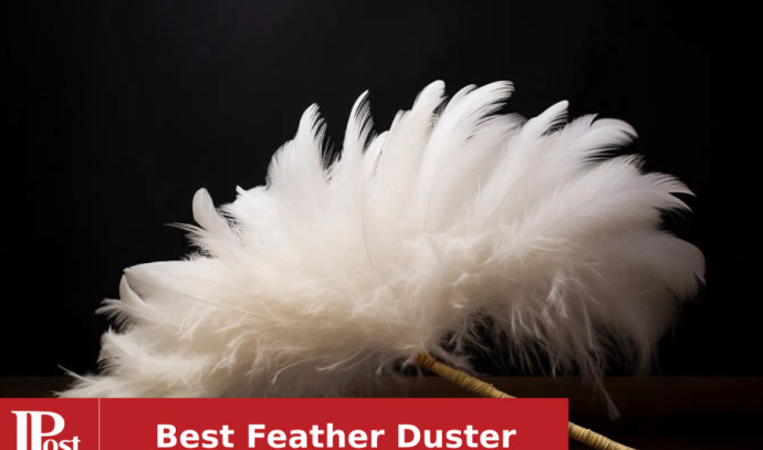 Feather Duster for Home, Feather Duster Fluffy Natural Genuine Ostrich  Feathers and Eco-Friendly Reusable Wooden Long Handle Large Ostrich Feather