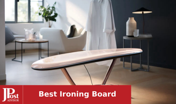 Foldable Ironing Board with Heat Resistant Cover, Steam Iron Rest and  Non-Slip Legs - Sturdy Metal Frame (13 x 34 x 53 Inches) (Silver Gray)