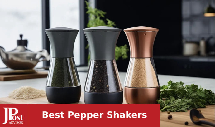 Adjustable Glass Spice Jars- Set of 6 Sleek Seasoning Shaker Rub