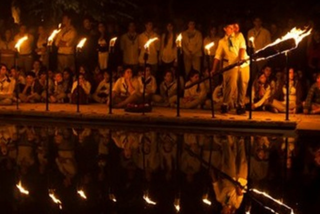 Torch lighting ceremony at Mount Herzl (credit: REUTERS)