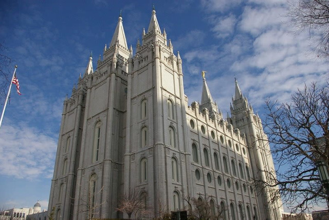 The Salt Lake City Temple of the Church of Latter Day Saints (Mormons) (credit: SALT LAKE LDS TEMPLE/ WIKIMEDIA)