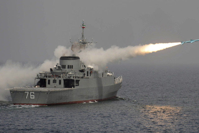 A Nour missile is test fired off Iran's first domestically made destroyer, Jamaran, on the southern shores of Iran in the Persian Gulf March 9, 2010 (credit: REUTERS/EBRAHIM NOROOZI/IIPA)