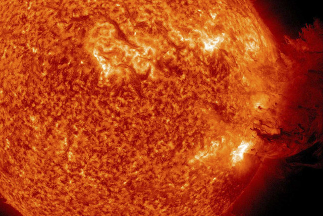 A handout picture shows Coronal Mass Ejection as viewed by the Solar Dynamics Observatory (credit: REUTERS/NASA/SDO/HANDOUT)
