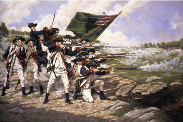 The Battle of Long Island in the US Revolutionary War. (credit: Wikimedia Commons)