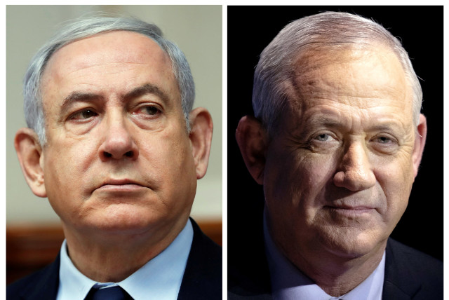 Likud leader Benjamin Netanyahu and Blue and White leader Benny Gantz  (credit: REUTERS)
