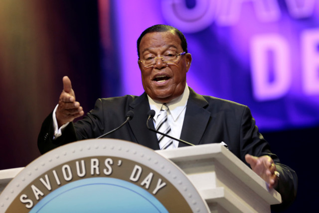 Religious leader Louis Farrakhan gives the keynote speech at the Nation of Islam Saviours' Day convention in Detroit, Michigan, U.S. February 19, 2017. (credit: REUTERS/REBECCA COOK)