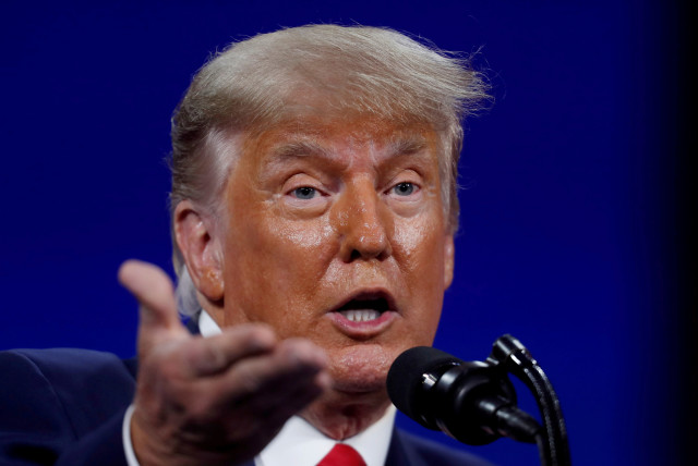 Former US President Donald Trump speaks at the Conservative Political Action Conference (CPAC) in Orlando, Florida, US February 28, 2021. (credit: REUTERS/OCTAVIO JONES/FILE PHOTO)