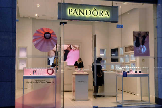 A general view of the Pandora shop in Riga, Latvia Febuary 4, 2020 (credit: REUTERS/INTS KALNINS)