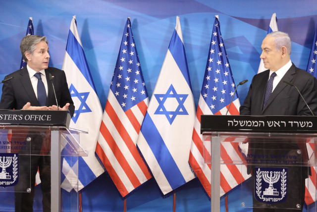 US Secretary of State Antony Blinken meets with Prime Minister Benjamin Netanyahu, May 25, 2021 (credit: MARC ISRAEL SELLEM/THE JERUSALEM POST)