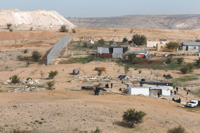 UMM AL-HIRAN, a Bedouin village in the southern Negev. (credit: AMMAR AWAD/REUTERS)