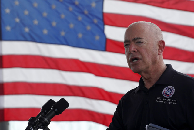 US Secretary of Homeland Security Mayorkas holds news conference in Brownsville, Texas (credit: GO NAKAMURA/REUTERS)