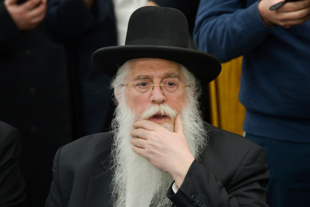 Meir Porush, Minister of Jerusalem and Israel's Traditions, March 27, 2019. (credit: YEHUDA HAIM/FLASH90)