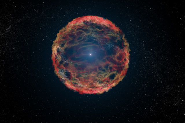 An artist's impression of supernova 1993J, an exploding star in the galaxy M81 whose light reached us 21 years ago. (credit: ESA/Hubble)