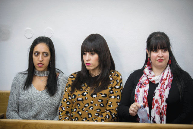  LIKE MALKA LEIFER, he preyed on unsuspecting, same-sex minors: Australian sisters Elly Sapper, Dassi Erlich and Nicole Meyer, allegedly sexually abused by former headteacher Leifer. (Pictured: In Jerusalem District Court, 2019). (credit: YONATAN SINDEL/FLASH90)
